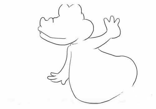 卡通鳄鱼简笔画的画法步骤图解