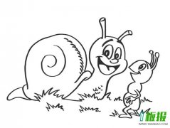 蜗牛和蚂蚁简笔画图