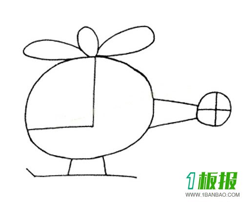 简单的直升机简笔画画法