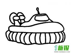 简笔画气垫艇的简单画法