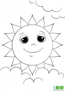 可爱卡通太阳的简笔画图