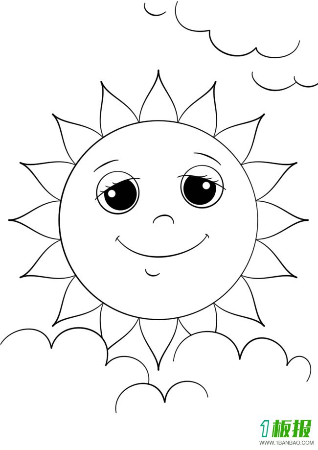 可爱卡通太阳的简笔画图片