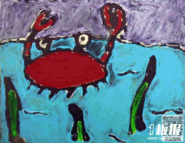 三年级海底世界儿童画作品-可爱的螃蟹