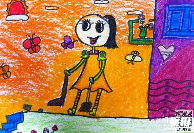 五年级五一劳动节儿童画-做一个劳动者