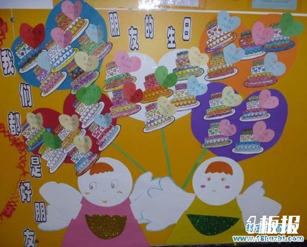 幼儿园小朋友生日墙饰布置图片