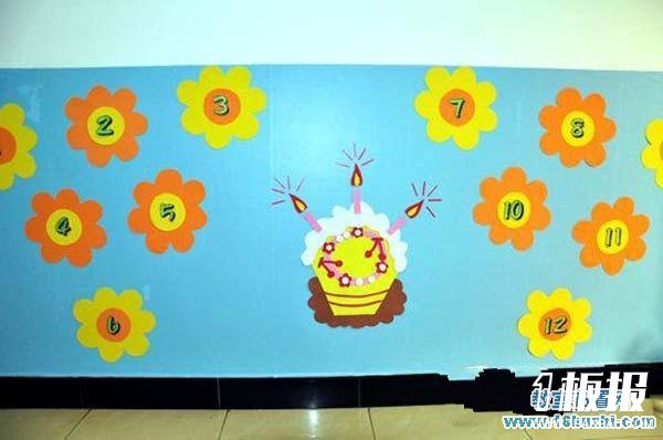 有创意幼儿园生日墙布置图片