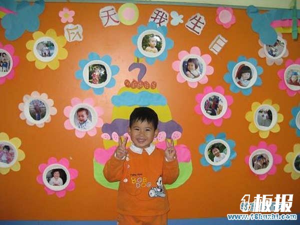 幼儿园生日背景墙设计图片：今天我生日