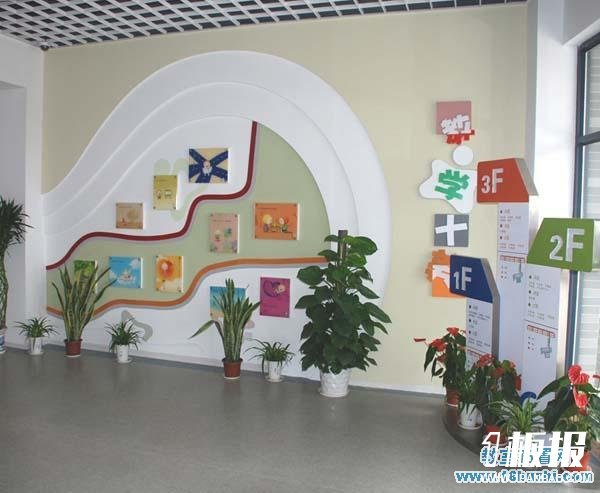 幼儿园入门大厅校园文化装修设计图片