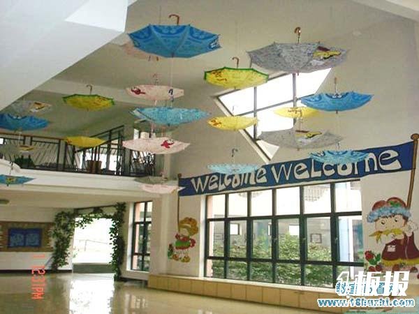 幼儿园门厅挂饰装饰布置图片：小雨伞