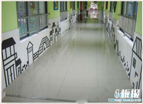 幼儿园走廊两侧墙壁绘画图案