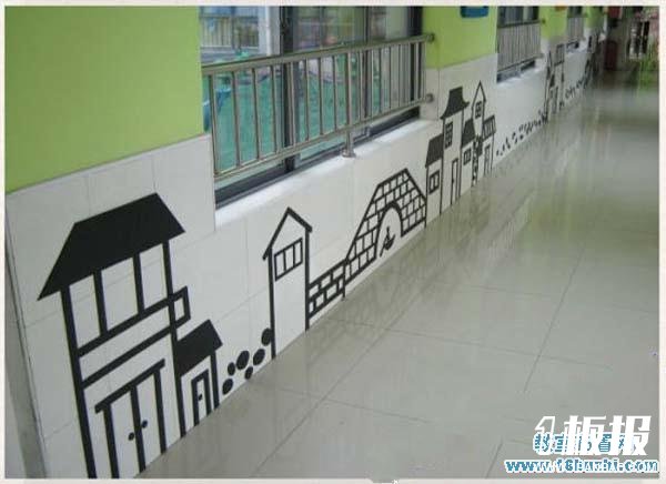 幼儿园走廊两侧墙壁绘画图案