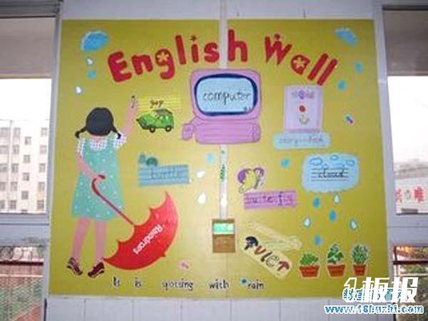 幼儿园英语墙布置图片