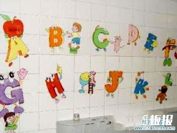 幼儿园英语角墙面字母装饰图片
