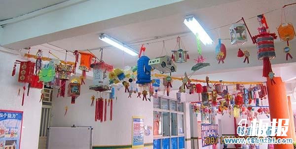 幼儿园中秋节灯笼吊饰布置