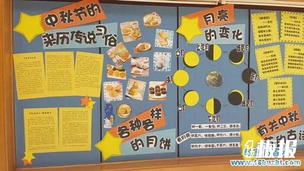 幼儿园中秋节宣传栏设计图片
