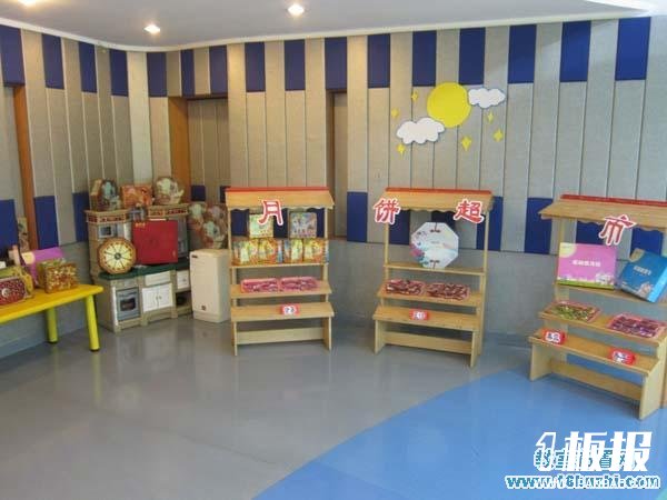 幼儿园中秋节超市区角布置：月饼超市