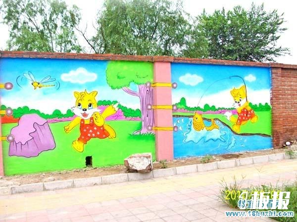 幼儿园校园围墙墙绘图片