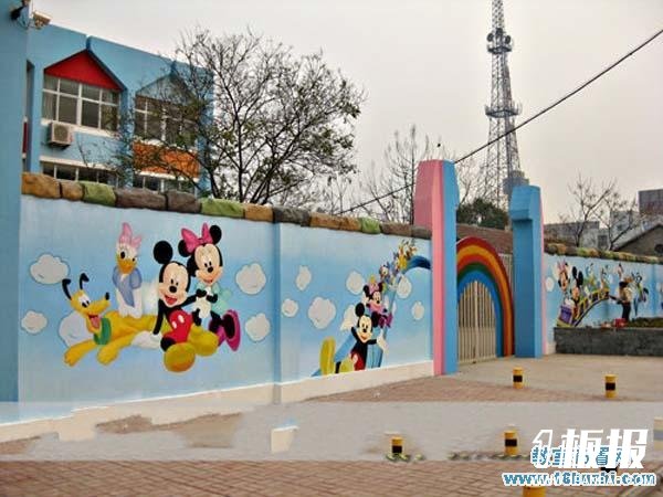 幼儿园大门围墙彩绘图案设计