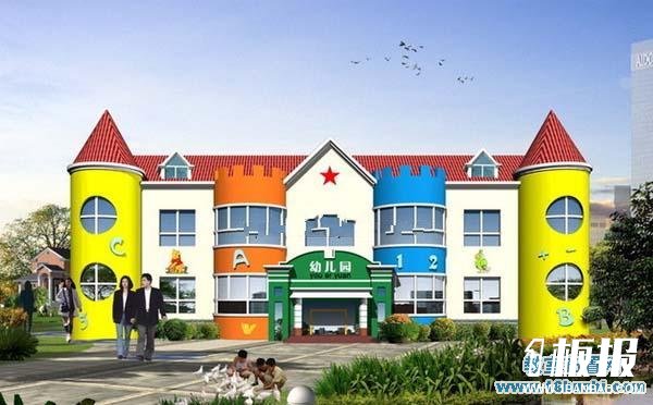 幼儿园外墙彩绘颜色搭配效果图