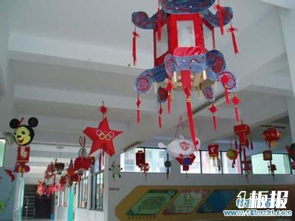 元宵节幼儿园走廊吊饰装饰：漂亮的花灯