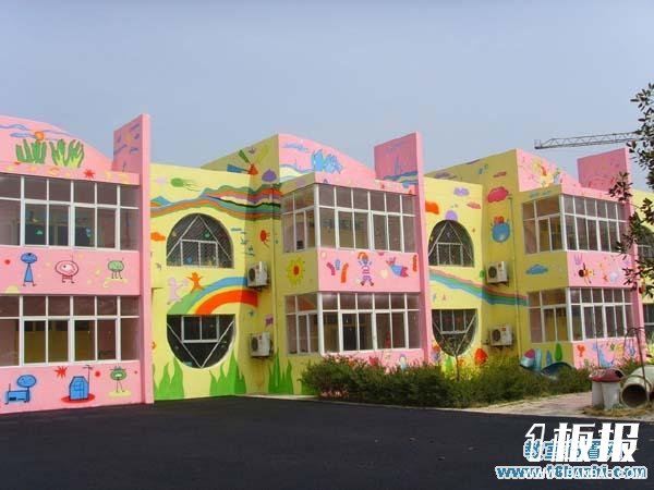 幼儿园外墙图案装饰图片