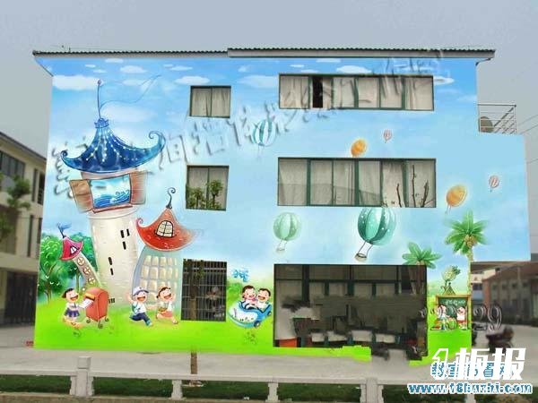 幼儿园外墙绘画装饰效果图