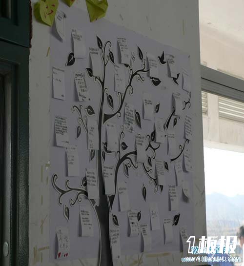 初二教室墙面布置：许愿树