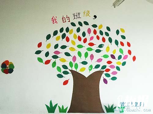初中教室墙面装饰:多彩树