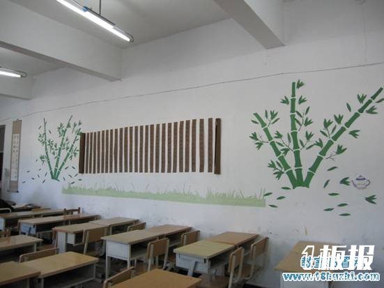 新学期大学文学院教室墙布置：竹林读书
