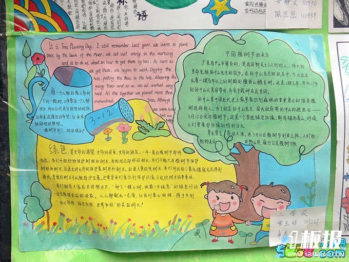 小学生植树节手抄报-中国植树节的来历