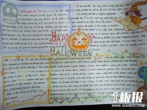 万圣节英文手抄报-Happy halloween