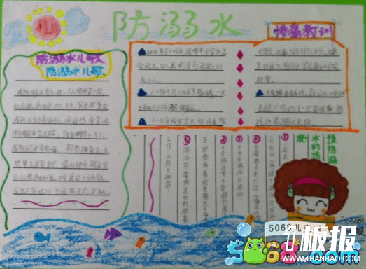 防溺水措施-小学生防溺水手抄报图片