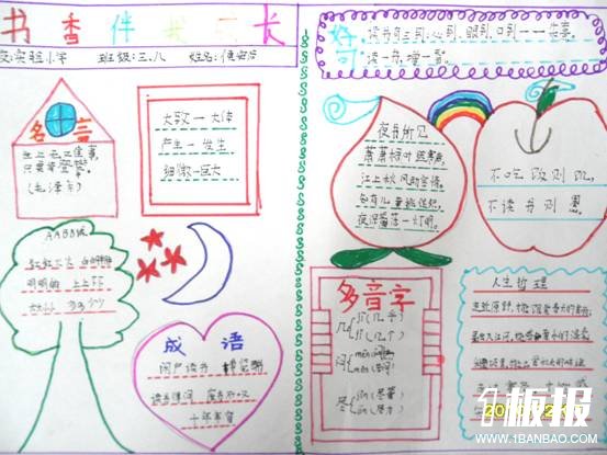 一年级语文手抄报-书香伴我成长