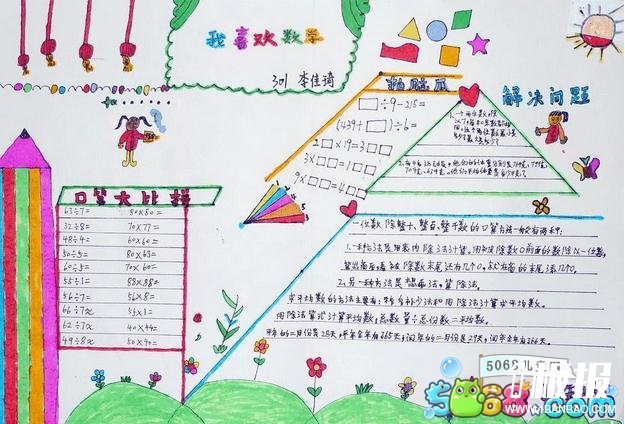 三年级数学手抄报-我喜欢数学