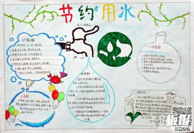 五年级节约用水手抄报-节水方法