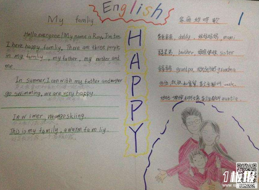 快乐英语的手抄报内容-English happy