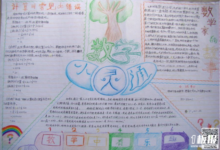 六年级数学日记手抄报-数学小灵通