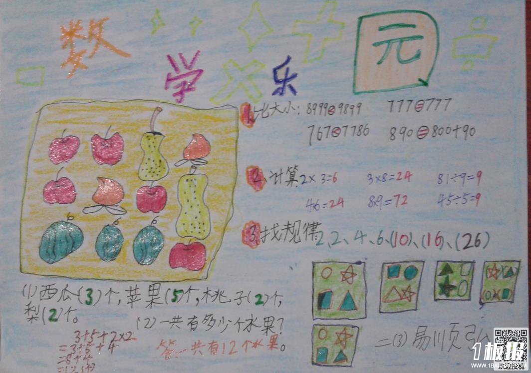 小学生手抄报——数学乐园