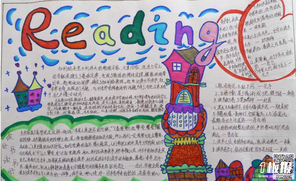 小学爱读书手抄报-reading