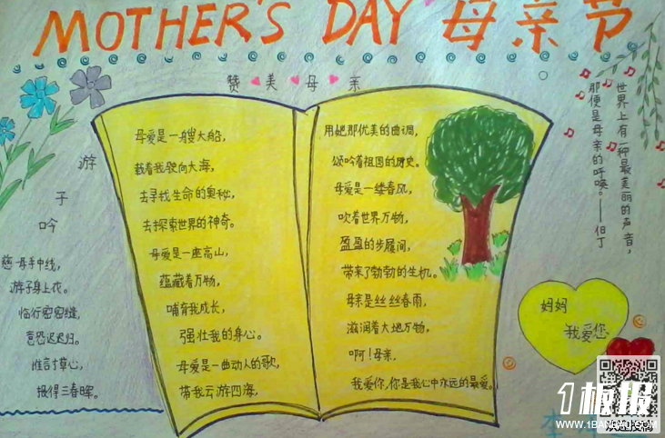 母亲节手抄报简单-mothers day