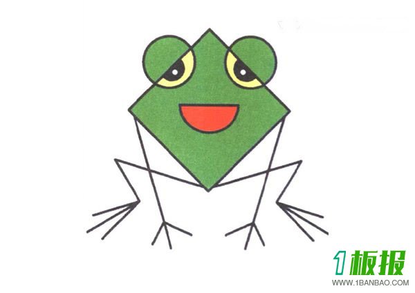 搞笑的卡通青蛙简笔画画法图片