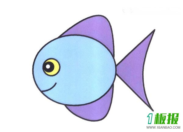 彩色胖头鱼简笔画的画法图片