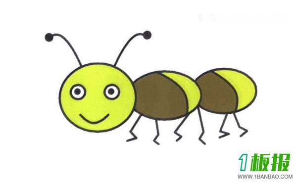 简单蚂蚁简笔画的画法图片教程