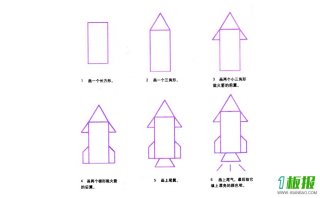 火箭简笔画画法