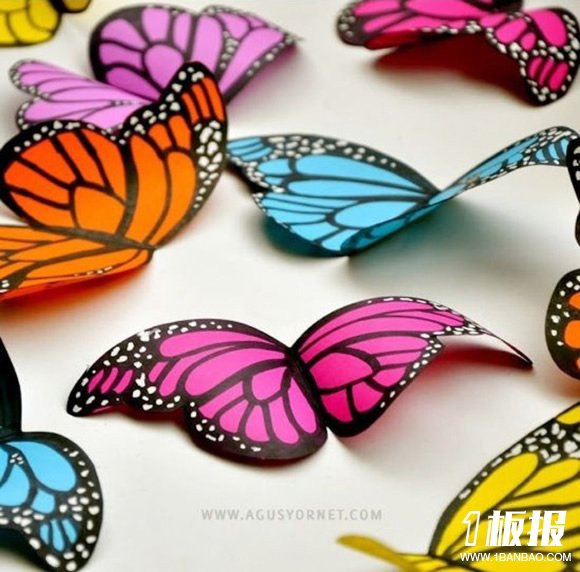 纸蝴蝶的简单做法图解