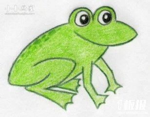 可爱小青蛙蜡笔画作