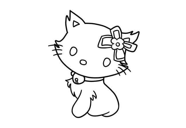 优雅漂亮的小猫简笔画4