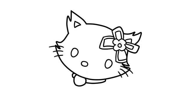 优雅漂亮的小猫简笔画3