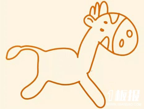 可爱简单的斑马简笔画的画法3