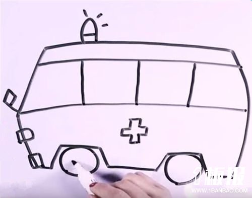 简单救护车简笔画怎么画5